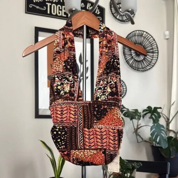 NWT Free People Heather Halter Cropped Viscose M Boho Summer Retro Chic - Picture 5 of 6